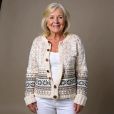 Ellie | Cream and Brown Icelandic Cardigan