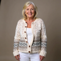 Ellie | Cream and Brown Icelandic Cardigan