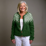 Brianna | Forest Green Snowflake Icelandic Cardigan