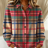 Gloria | Multicoloured Checked knitted jacket with Buttons