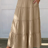 Bohemian Pleated Summer Maxi Skirt