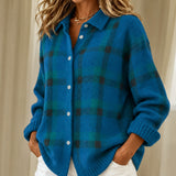 Kelsey | Brushed Check knitted jacket