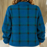 Kelsey | Brushed Check knitted jacket