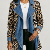 Victoria | Leopard and Denim Waterfall Jacket