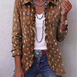 Layla | Tan Deer-Print Ruffle Jacket