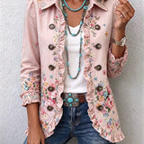 Ella | Blush Pink Floral Ruffle Jacket