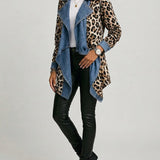 Victoria | Leopard and Denim Waterfall Jacket
