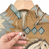 Kathryn | Horse & Cactus Print Zip-Up Cardigan