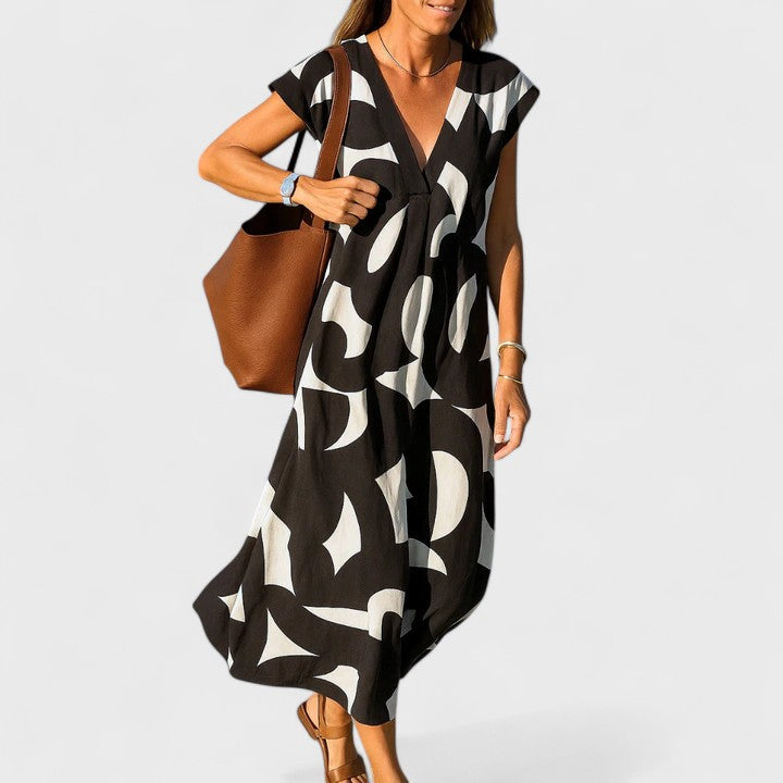 Valery™ | Flowing V-Neck Dress