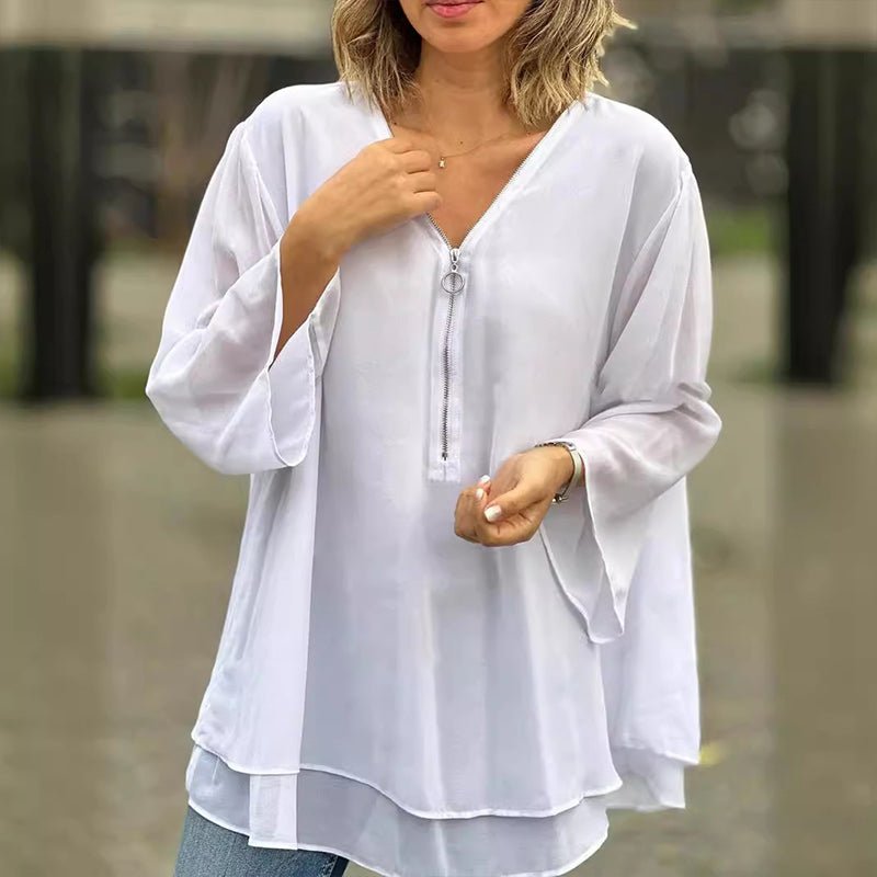 Lorelai | Chiffon Zip Blouse