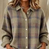 Taylor | Cosy Checked knitted jacket