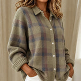 Taylor | Cosy Checked knitted jacket